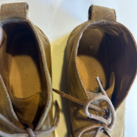 Madewell Nash tan suede lace up ankle booties chukka semi pointed front unisex - Picture 8 of 10